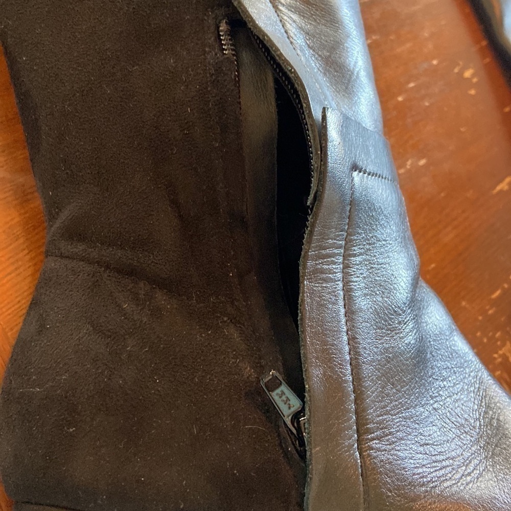 CECELIA black leather and suede size 6 boots - Picture 7 of 7